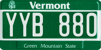 VT license plate YYB880
