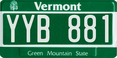 VT license plate YYB881