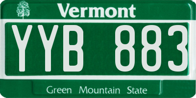 VT license plate YYB883