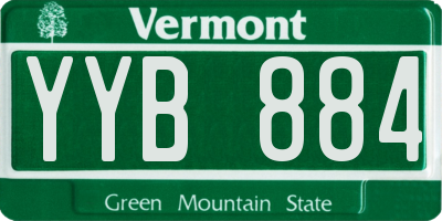 VT license plate YYB884