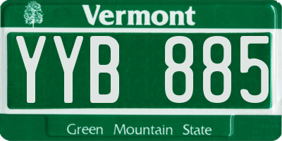 VT license plate YYB885