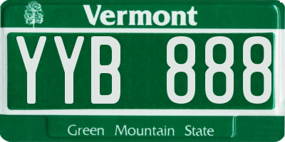 VT license plate YYB888