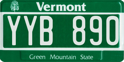 VT license plate YYB890