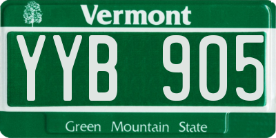VT license plate YYB905