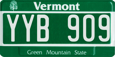 VT license plate YYB909
