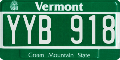 VT license plate YYB918