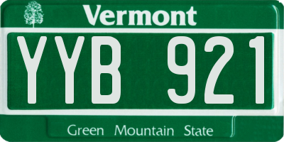 VT license plate YYB921