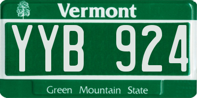 VT license plate YYB924