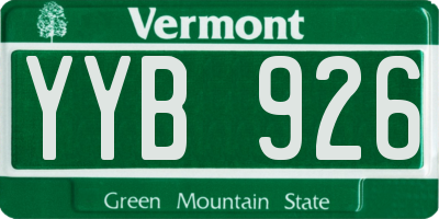 VT license plate YYB926