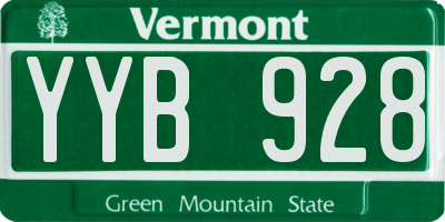 VT license plate YYB928