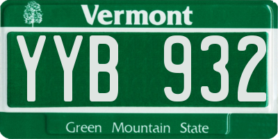 VT license plate YYB932