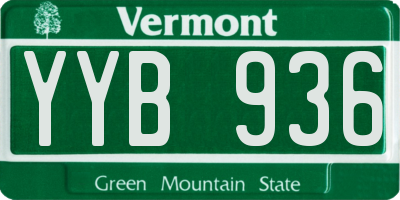 VT license plate YYB936