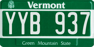VT license plate YYB937