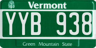 VT license plate YYB938