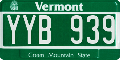 VT license plate YYB939