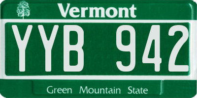 VT license plate YYB942