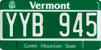 VT license plate YYB945
