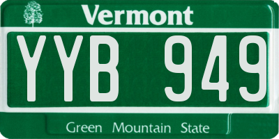 VT license plate YYB949