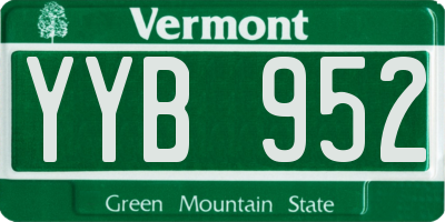 VT license plate YYB952