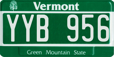 VT license plate YYB956