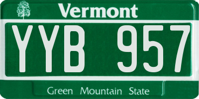 VT license plate YYB957
