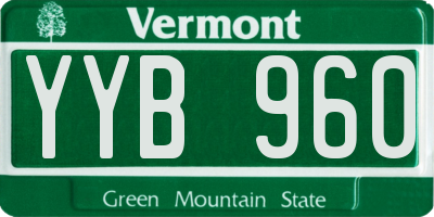 VT license plate YYB960