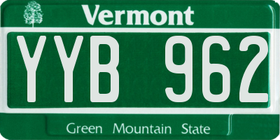 VT license plate YYB962