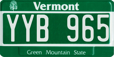 VT license plate YYB965