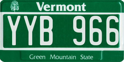 VT license plate YYB966