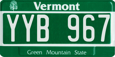 VT license plate YYB967
