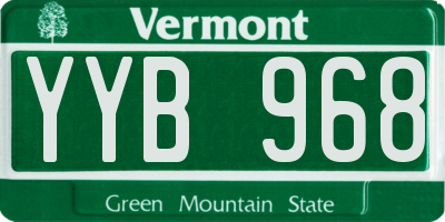 VT license plate YYB968