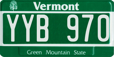 VT license plate YYB970
