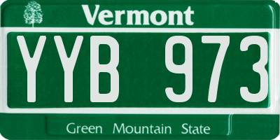 VT license plate YYB973