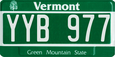 VT license plate YYB977