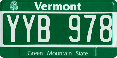 VT license plate YYB978