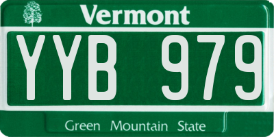 VT license plate YYB979