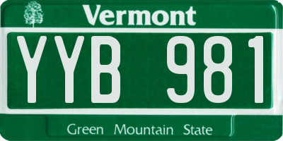 VT license plate YYB981