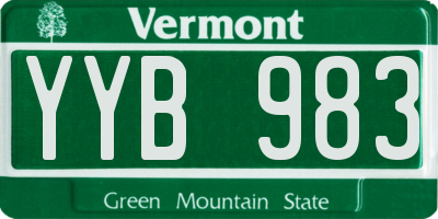 VT license plate YYB983