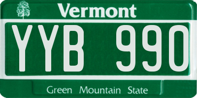 VT license plate YYB990