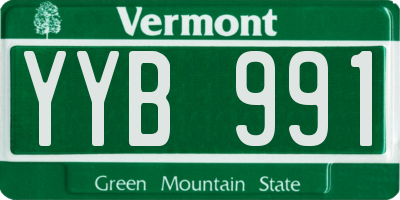VT license plate YYB991