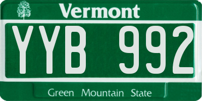 VT license plate YYB992