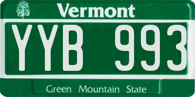 VT license plate YYB993