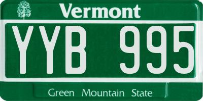 VT license plate YYB995
