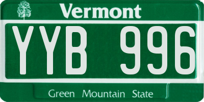 VT license plate YYB996