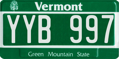 VT license plate YYB997