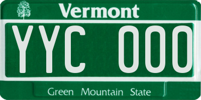 VT license plate YYC000