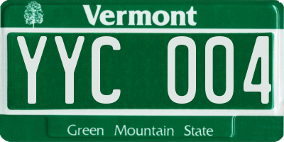 VT license plate YYC004