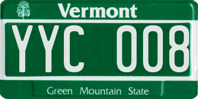 VT license plate YYC008