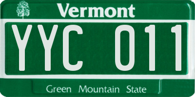 VT license plate YYC011