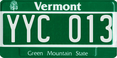 VT license plate YYC013